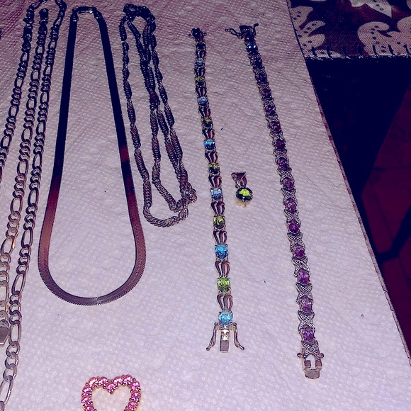 925 Sterling silver & genuine stone jewelry lot - Picture 5 of 8